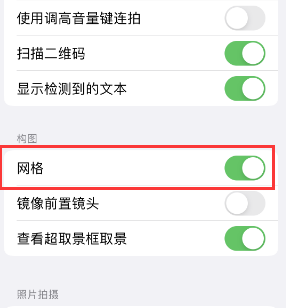 赵西垸林场苹果手机维修网点分享iPhone如何开启九宫格构图功能